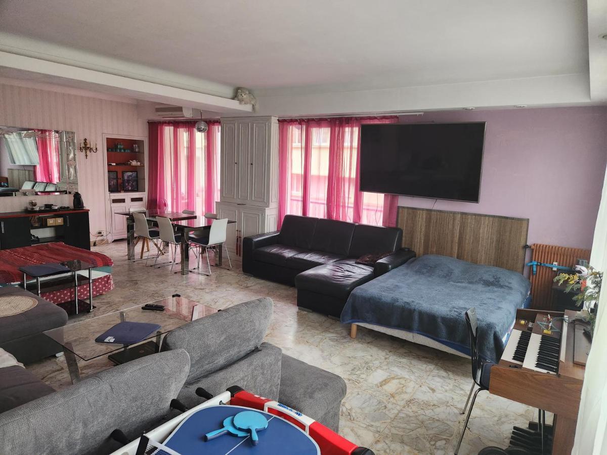 Big Apart 140M2 5Min Walk To Beach Sea &Promenade 3 Double Rooms,Big Living Room 42M2, 3 Showers,9 Beds, Free Parking Nicea Zewnętrze zdjęcie